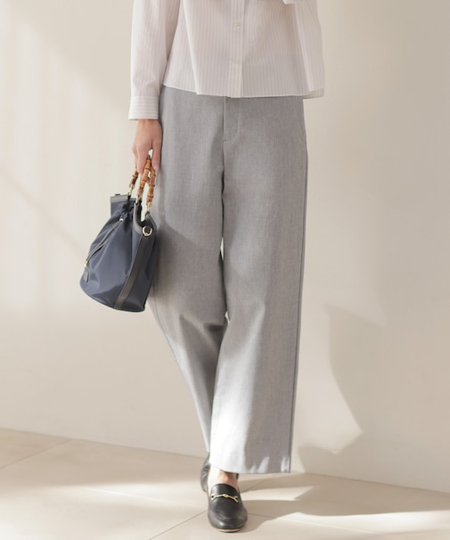 TCリネン ドライツイル ストレート パンツ