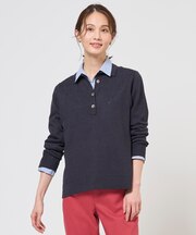 リネンコットンコード ポロ ニット