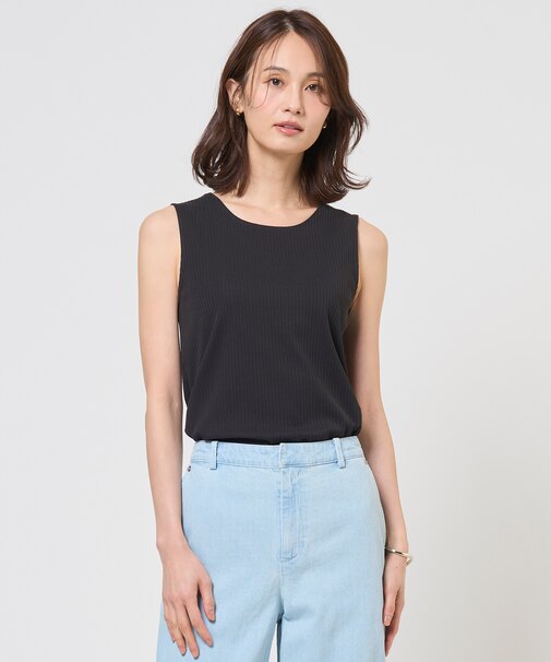 針抜きフライス ノースリーブ カットソー