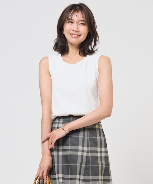 針抜きフライス ノースリーブ カットソー