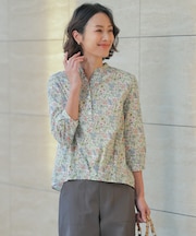 Liberty Rachel & Michelle バンドカラー ブラウス