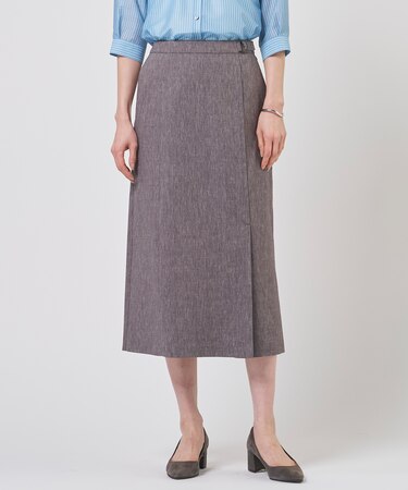 リネンバイオシャンブレー Aライン スカート