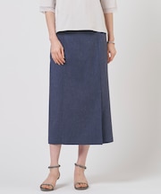 リネンバイオシャンブレー Aライン スカート