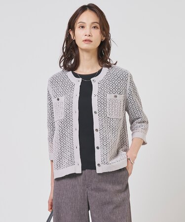 LINEN COTTON BLEND ニット カーディガン