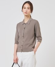LINEN COTTON ポロ ニット
