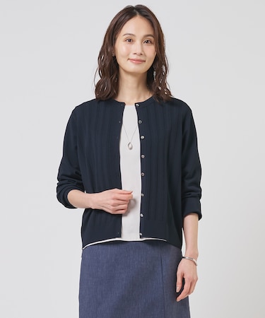 Rayon Elite Stretch クルーネック カーディガン
