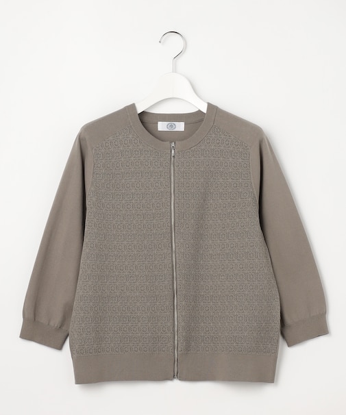 Lace Jacquard ニット ブルゾン