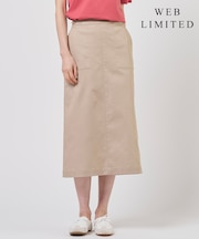 【WEB限定カラーあり】TCシャンブレーサテンST ナロー スカート