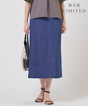 【WEB限定カラーあり】TCシャンブレーサテンST ナロー スカート