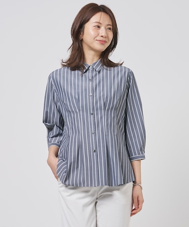 TC ハイカウントストライプ シャツ ブラウス