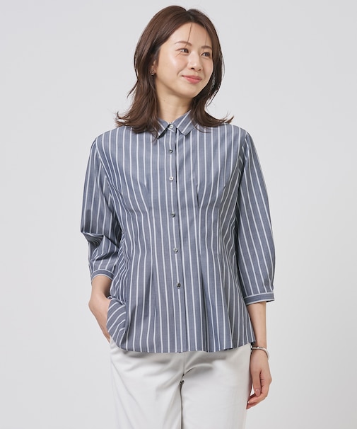TC ハイカウントストライプ シャツ ブラウス