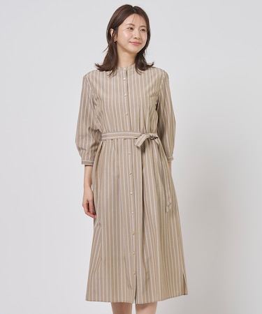 TC ハイカウントストライプ シャツ ワンピース