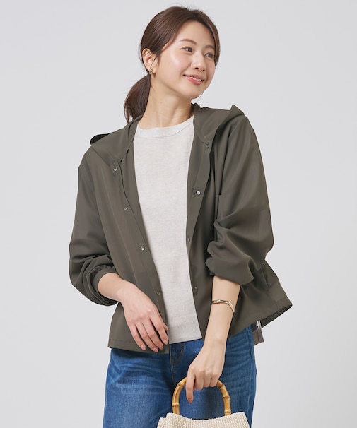 【冷房対策に】RELAXION Sheer ボイル フーデッド ジャケット