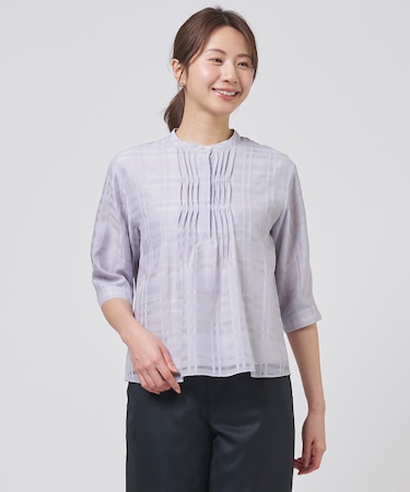 シアーチェック カットソー