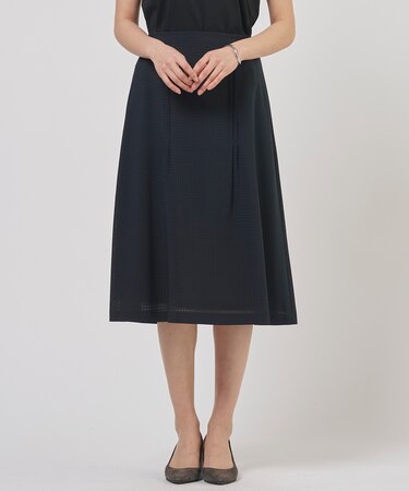 シアーブロックチェック フレア スカート