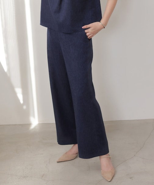 リネンバイオシャンブレー ワイド パンツ