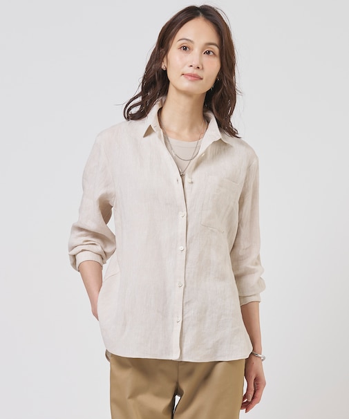 【WEB限定カラーあり・2way】リネン シャツ ブラウス