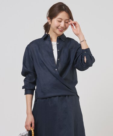 【WEB限定カラーあり・2way】リネン シャツ ブラウス