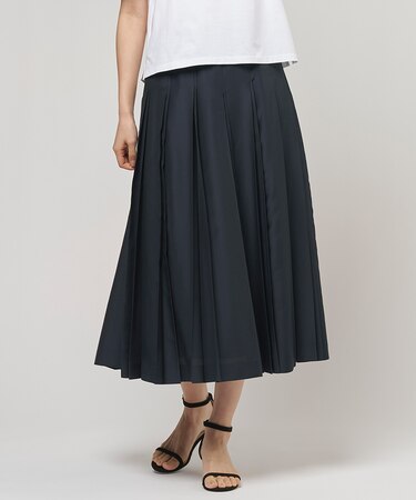 エアリースパンボイル プリーツ スカート