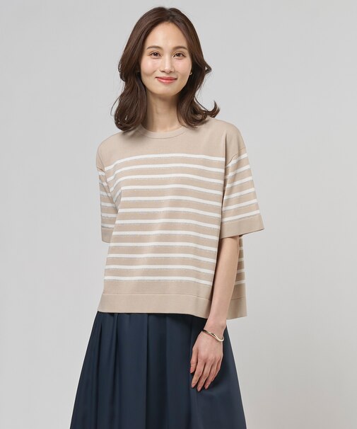 COTTON ACETATE DRY ニット Tシャツ
