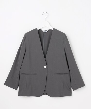 【セットアップ対応】ファンマートロストレッチ ノーカラー ジャケット