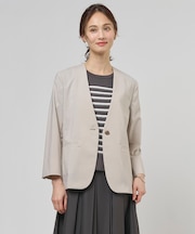 【セットアップ対応】ファンマートロストレッチ ノーカラー ジャケット