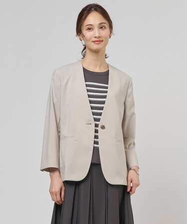 【セットアップ対応】ファンマートロストレッチ ノーカラー ジャケット
