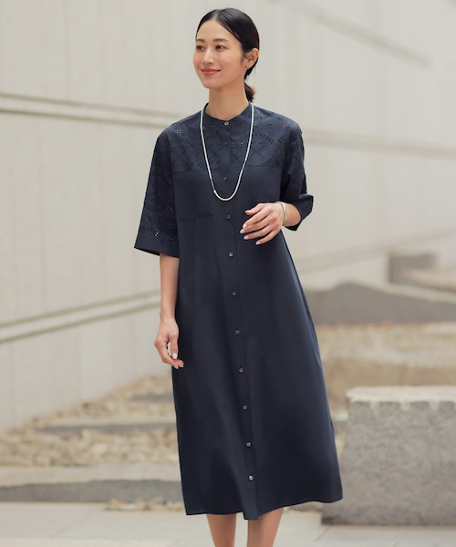 WEB限定カラーあり】エンブロイダリー シャツ ワンピース｜ジェイ