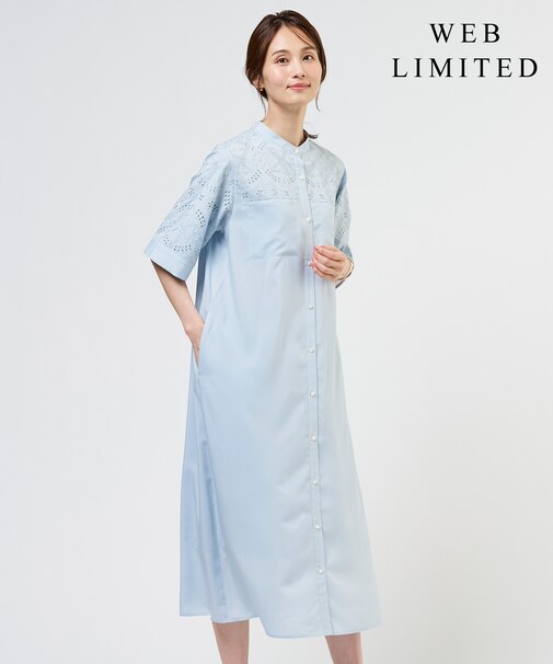 【WEB限定カラーあり】エンブロイダリー シャツ ワンピース