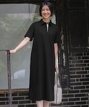 【WEB限定】コットンスムース ポロワンピース