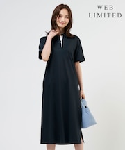 【WEB限定】コットンスムース ポロワンピース