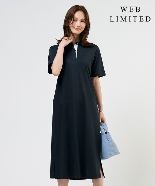 【WEB限定】コットンスムース ポロワンピース