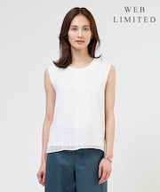 【WEB限定】シアーチェック ノースリーブ カットソー