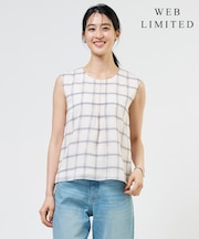 【WEB限定】シアーチェック ノースリーブ カットソー