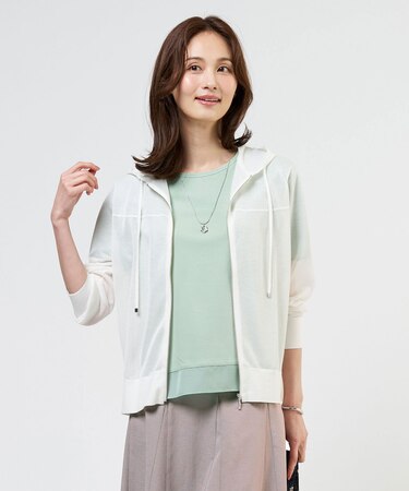 【WEB限定カラーあり】SHEER LIGHT KNIT パーカー