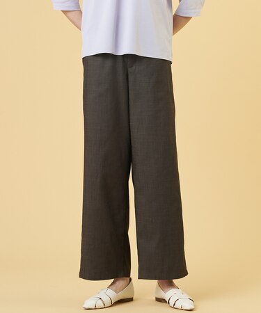 ソフトシャンブレー ストレートパンツ