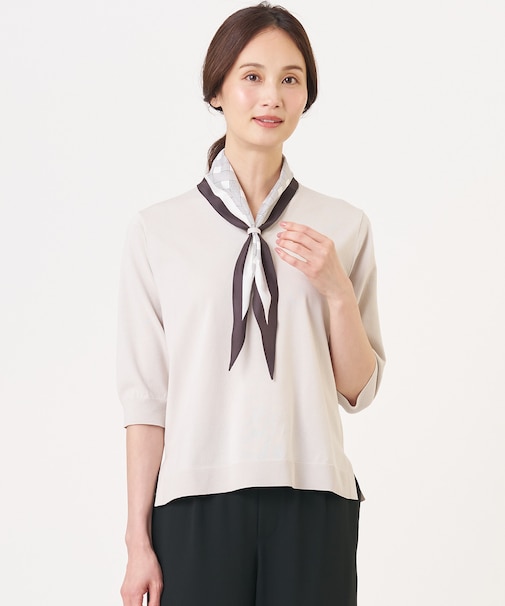 【2WAY・シーンレスに活躍】SCARF KNIT Vネック ニット