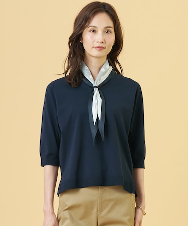 【2WAY・シーンレスに活躍】SCARF KNIT Vネック ニット