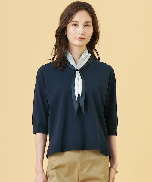 【2WAY・シーンレスに活躍】SCARF KNIT Vネック ニット
