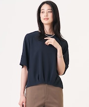 【セットアップ対応・人気素材】Light ジョーゼット クルーネック ブラウス