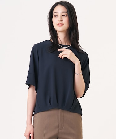 【セットアップ対応・人気素材】Light ジョーゼット クルーネック ブラウス