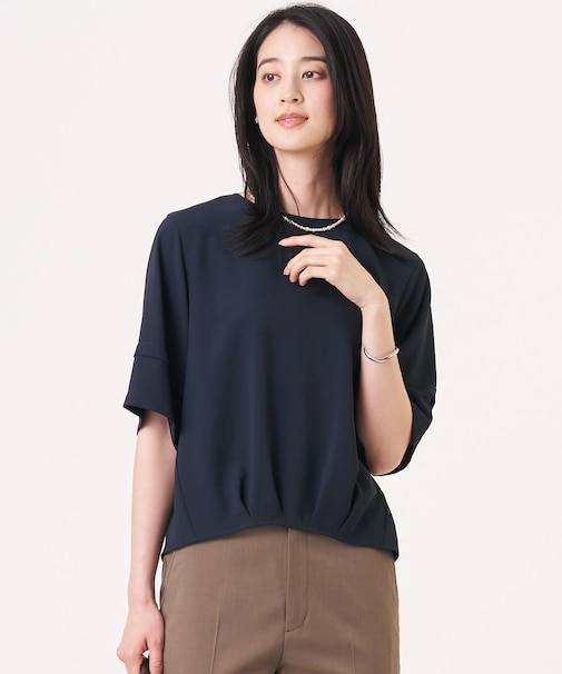 【セットアップ対応・人気素材】Light ジョーゼット クルーネック ブラウス