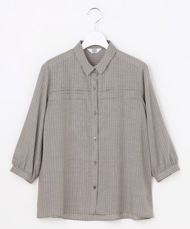 【シーンレスに活躍】ウォッシャブルキュプラツイル タックデザイン ブラウス