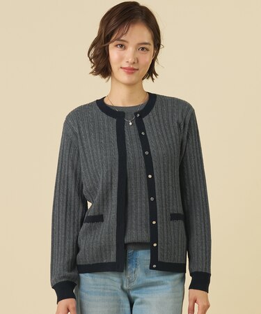【人気定番アイテム】KNIT BASIC クルーネック カーディガン