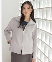 【WEB限定カラーあり・季節の変わり目に】ダンボールジャージー ハイネック ブルゾン
