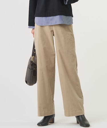 【WEB限定カラーあり】AIR DUROY LIGHT セミ ワイド パンツ