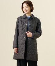 【WEB限定カラーあり】コンパクトタフタキルティング ステンカラー ロング コート