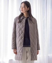【WEB限定カラーあり】コンパクトタフタキルティング ステンカラー ロング コート