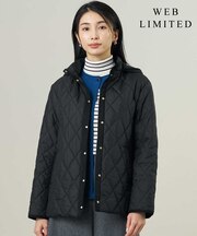 【WEB限定カラーあり】コンパクトタフタキルティング フーデッド コート