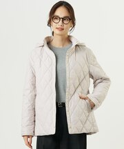 【WEB限定カラーあり】コンパクトタフタキルティング フーデッド コート